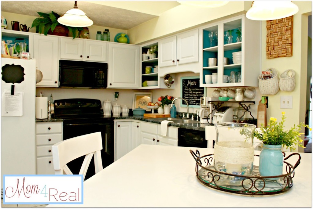 Open kitchen cabinets