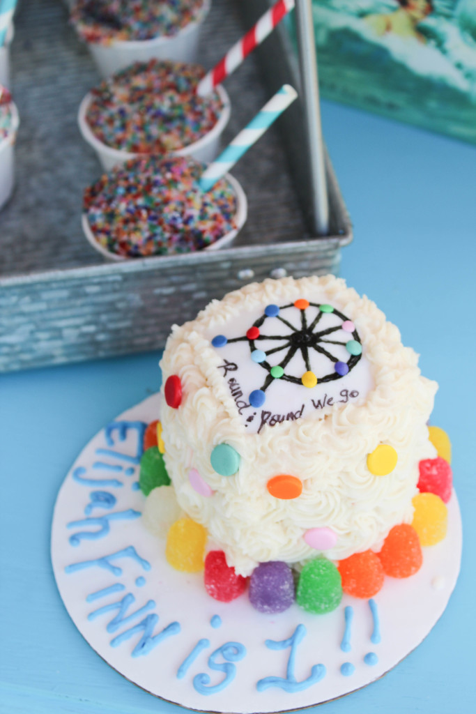Ferris Wheel Smash Cake and Snowcone Cupcakes