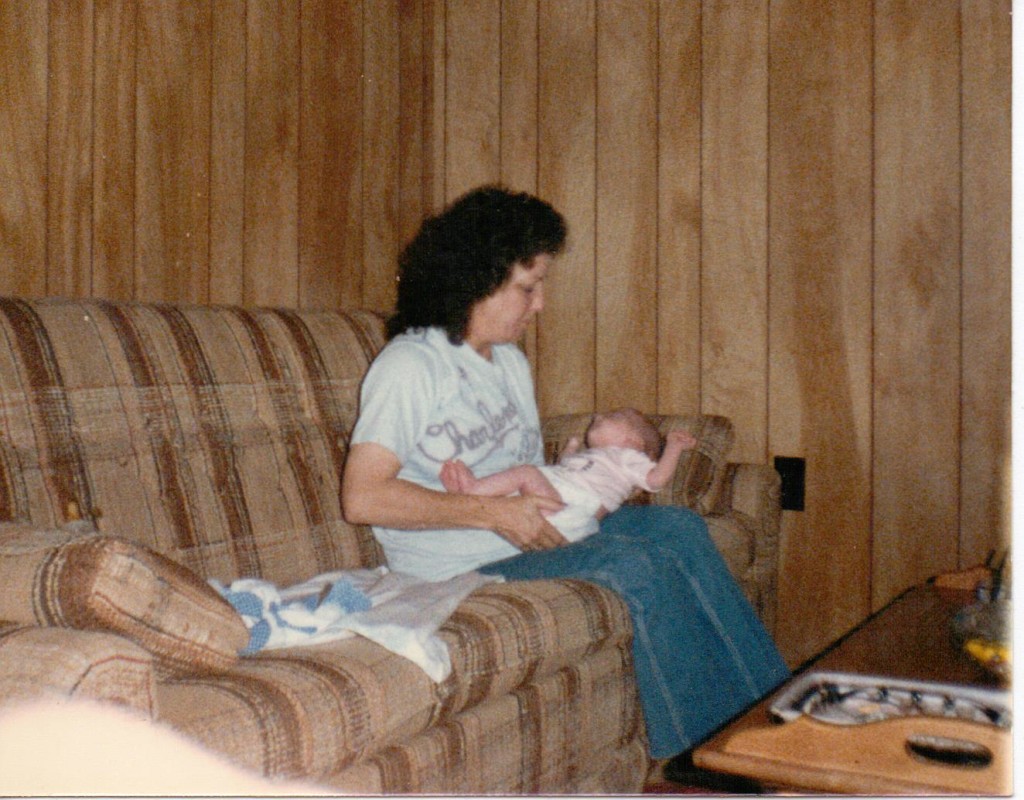 My grandma holding me as a baby.