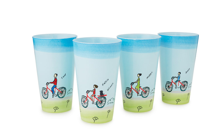 Personalized Family Bike Glassware