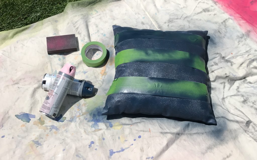 spray paint pillows